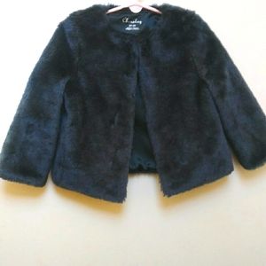 Blue Faux Fur Girls Jacket
